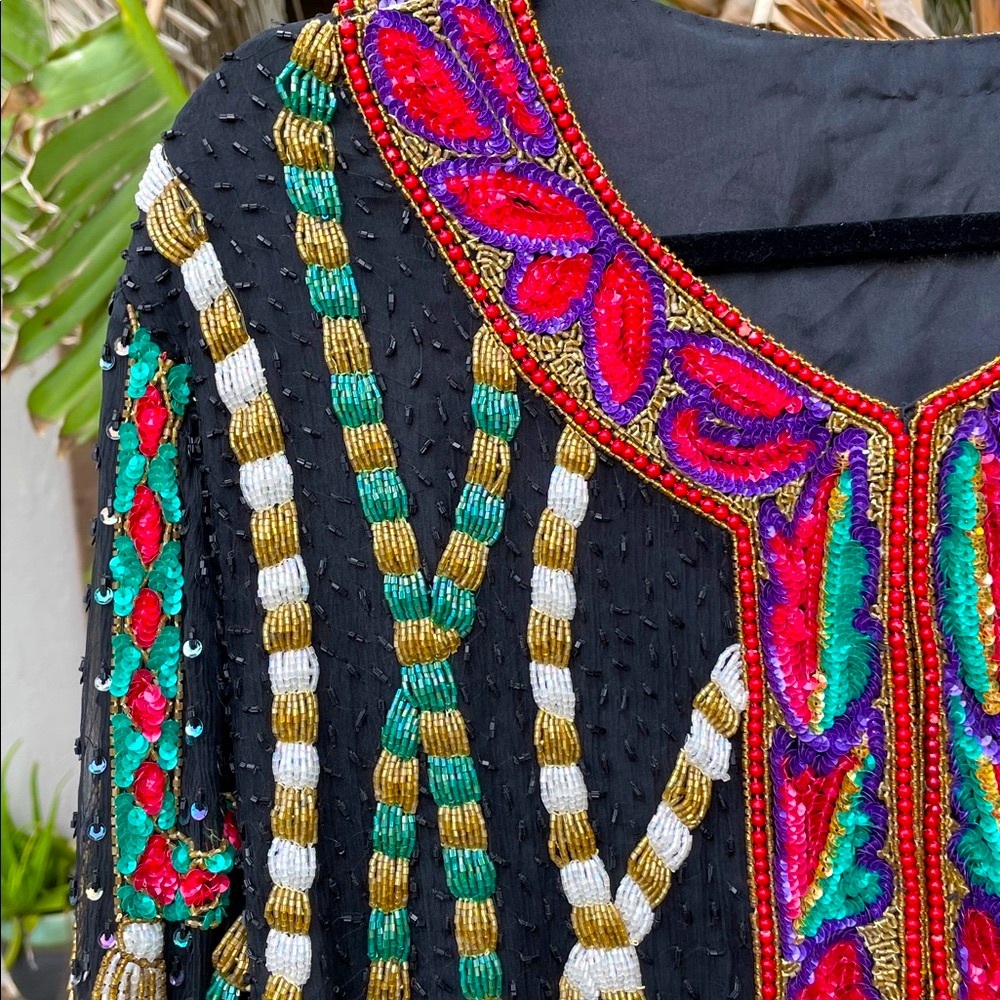 Scala beaded fabulous tassel silk jacket - Picture 3 of 14